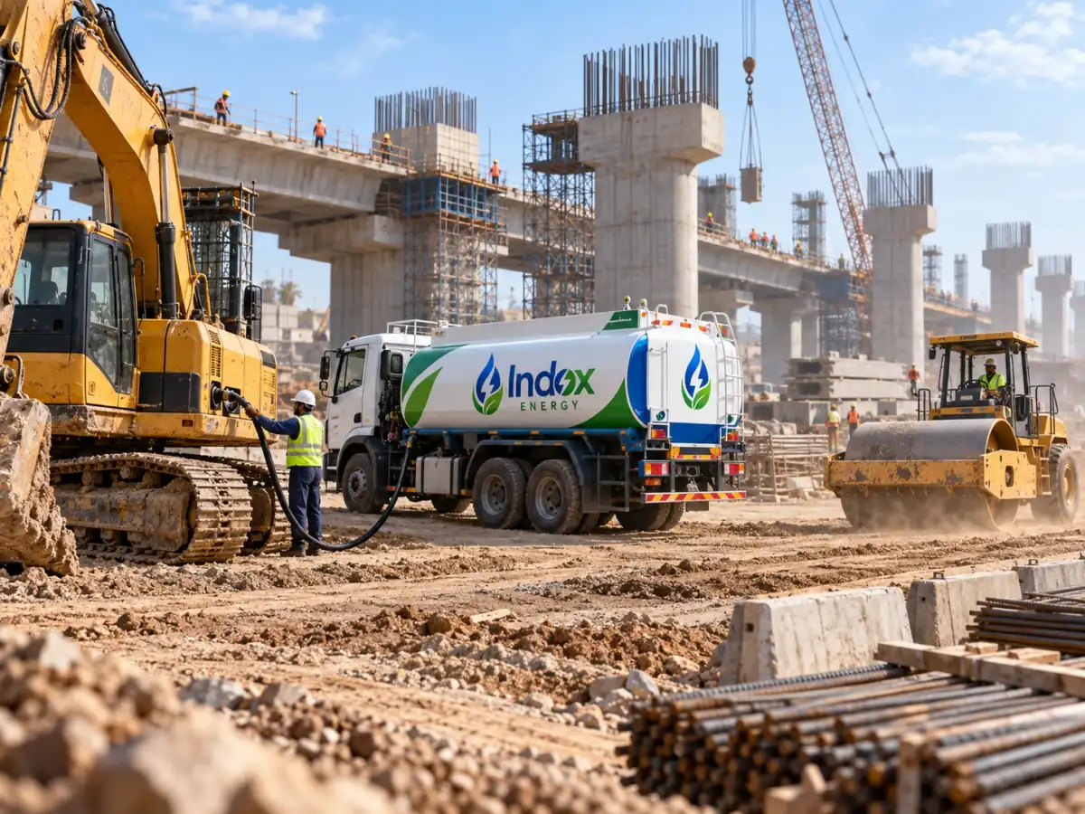 Construction site with earthmoving equipment